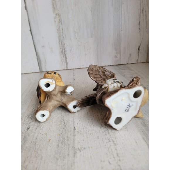 Vintage owl branch pear bird set ceramic home decor figure - Picture 7 of 7